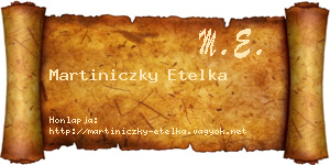 Martiniczky Etelka névjegykártya